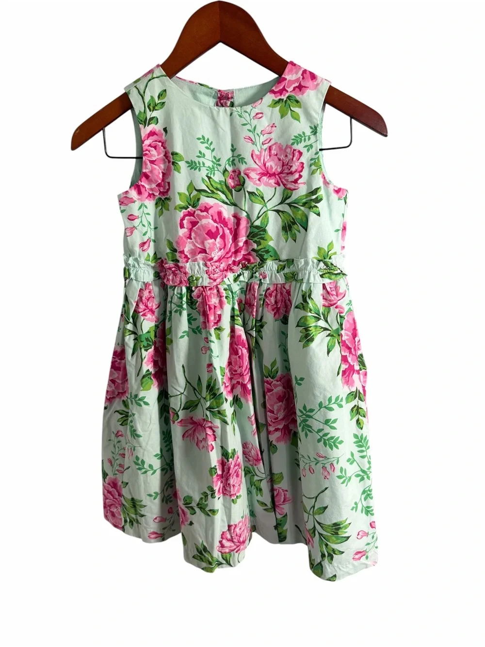 Gymboree Mint Dress with Pink Floral Print